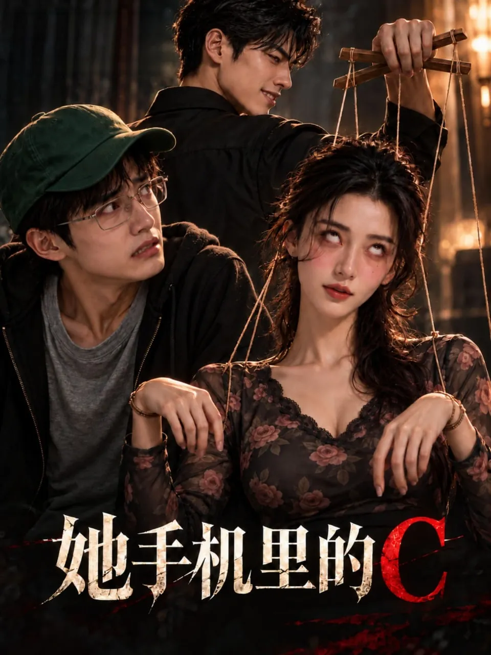 赤果短剧《她手机里的C》悬疑剧情海报
