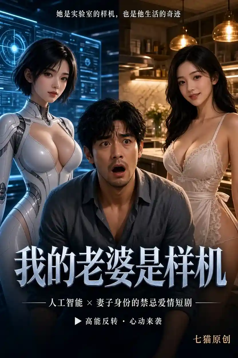 赤果短剧《我的老婆是样机》科幻爱情海报