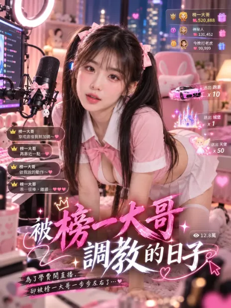 赤果短剧《被榜一大哥调教的日子》直播题材海报